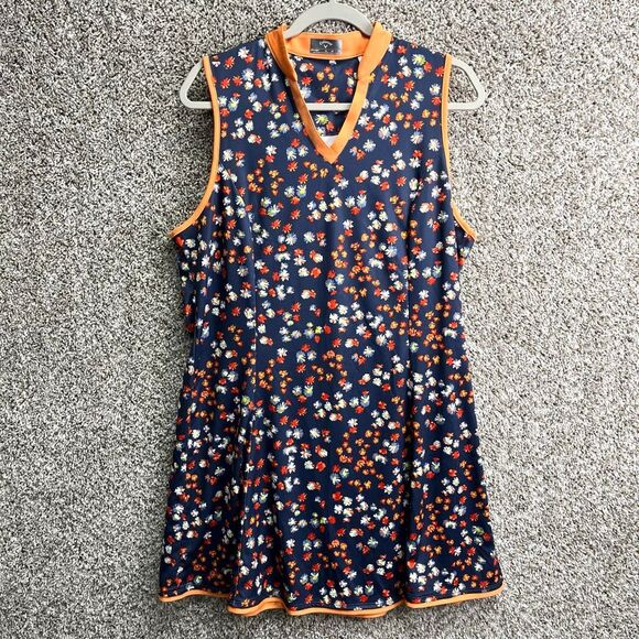 Callaway Dress Women’s XL Opti-Dri Floral Print Sleeveless V-Neck Athletic - Picture 1 of 6